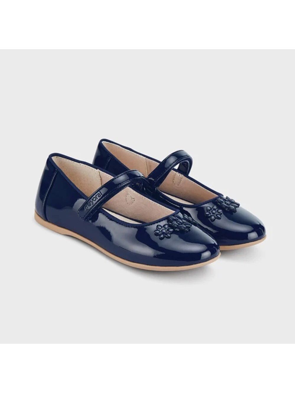 Size 12 Girls Mayoral Shiny Blue Kids Dress Shoes